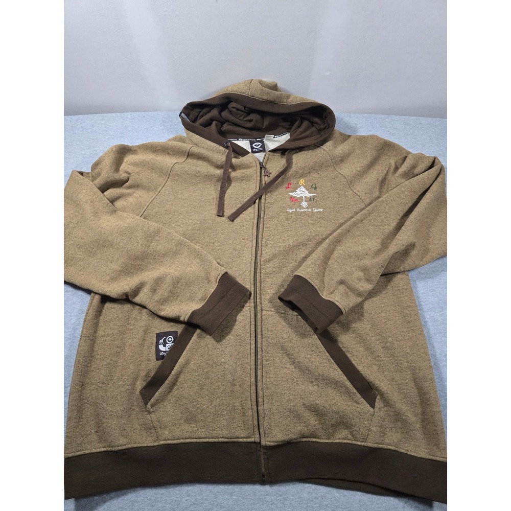 LRG Lifted Research Group Mens 3XL Brown Heather Full Zip Hoodie K123034X